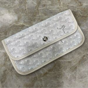 Goyard Saint Louis White Pouch